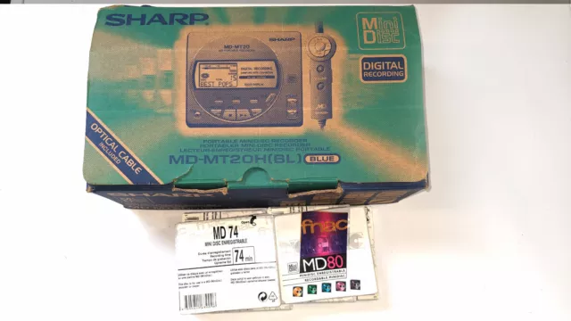 SHARP MD-MT 20 mini disc lecteur enregistreur avec 8 disque neuf 2