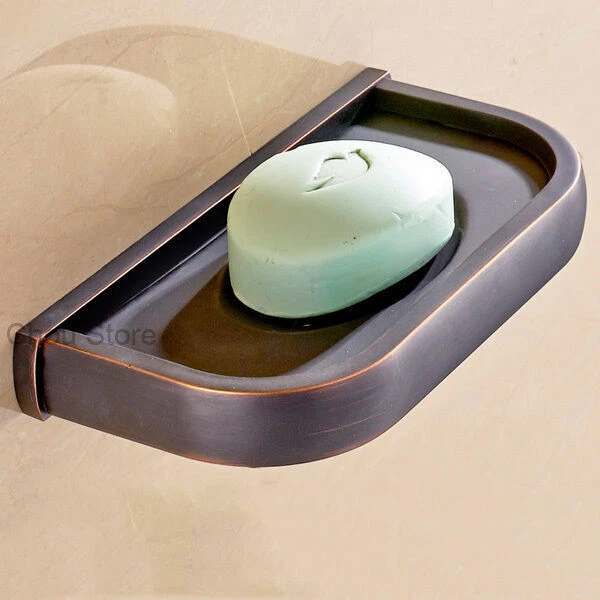 Simple Retro Solid Bathroom Shower Soap Shelf Wall Mount Soap Dish Case Holder