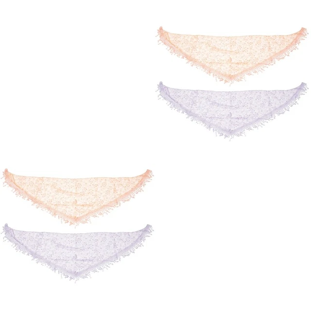 4 piezas bufanda de encaje triangular 135x40 cm poliéster (fibra de poliéster)