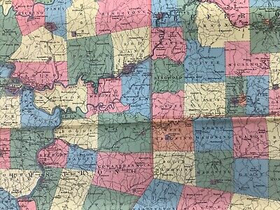 1901 Colored Map Of Clarion, Jefferson, Armstrong & Indiana Counties, PA 27 x 19 3