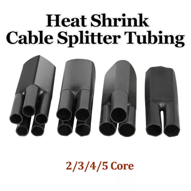 2:1 Ratio Heat Shrink Cable Splitter 2 3 4 5 Core Tubing Sleeving Breakout Boots