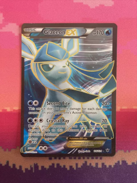 Pokémon Karte Glaceon EX 116/124 Ultra seltene volle Kunst Schicksale kollidieren leicht spielen