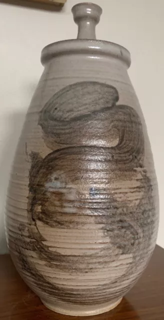 Vintage Stoneware Vase Jug Vessel Urn Mid Century Modern Studio Pottery Deyoe H