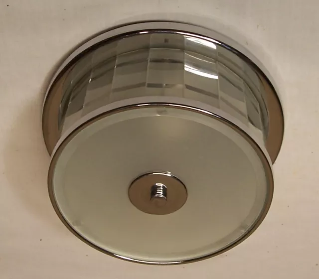 Vtg Ceiling Light 1950s-1960s Chrome MCM Art Fixture Mid Retro Rewired USA X66