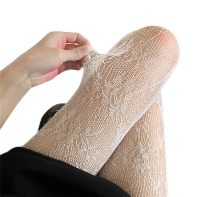 Womens Pantyhose Fishnet Stockings Elastic Floral Hollow Out Mesh Tights