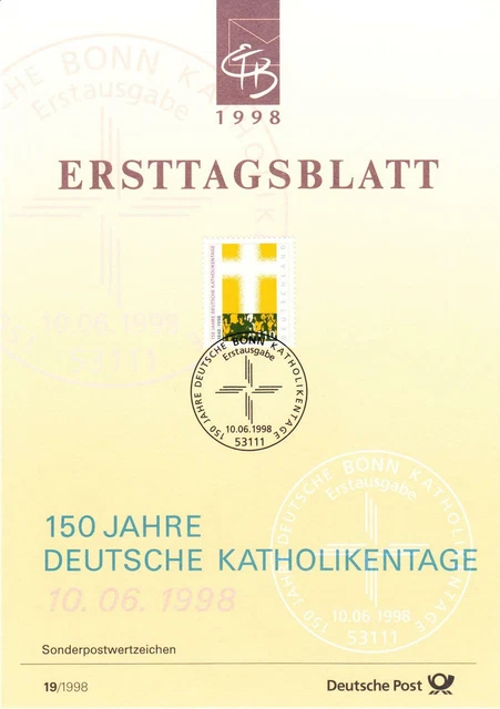 Bund ETB Nr. 19/1998 - 150 Jahre Deutsche Katholikentage