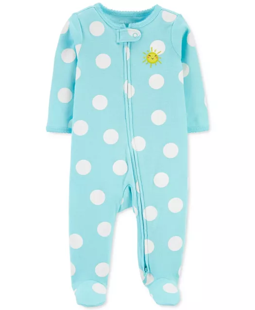 Carter's Baby Girls/Boys Footed Polka-Dot Sunshine Sleep and Play 2-Way Zip 3M