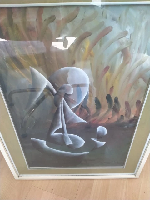 Vecchio Olio Su Tela firmato con cornice