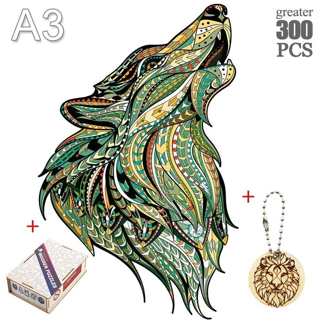 Wolf Animal Jigsaw Puzzles Adult Kids Christmas Gifts Educational Toys Games 2