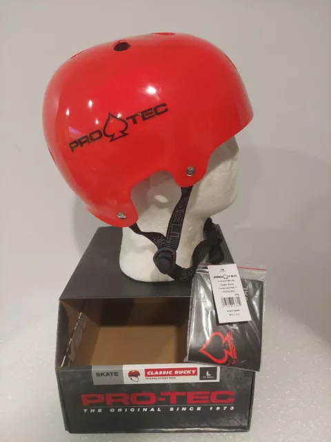 PRO-TEC Classic Bucky Skate Helmet Size Large Translucent Red Colour Protec