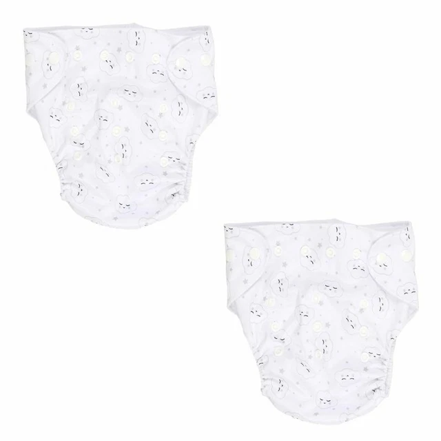 Paris Prix - Lot De 2 Couches Lavables Bébé "koala" 34m Blanc
