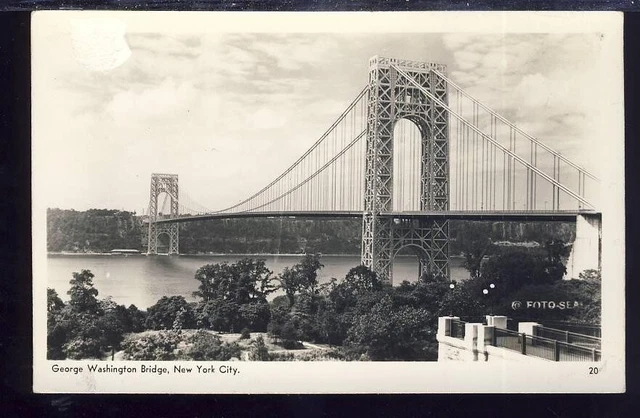 RPPC VTG Real Photo Postcard, George Washington Bridge, New York City