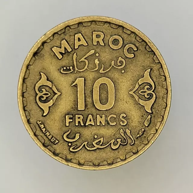 1371 / 1951 - 1952 10 Francs Morocco Y#49 Free Shipping #Maf109