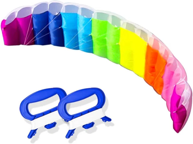 9KM DWLIFE Rainbow Stunt Kite,1.4m Dual Line Power Kite for Children and Kite