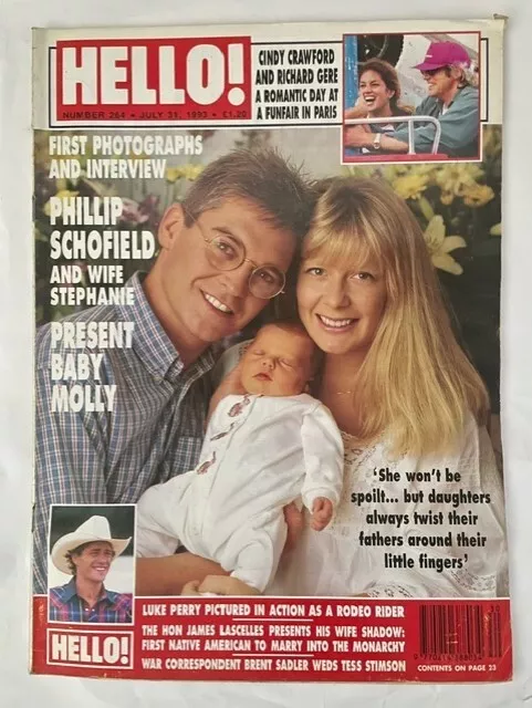 Hello! Magazine July 31 1993 - Phillip Schofield And Wife Stephanie~Baby Molly
