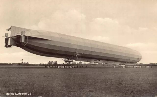 J85/ Interesting RPPC Postcard c1924 Blimp Zeppelin Marine Luftschiff L 3 503