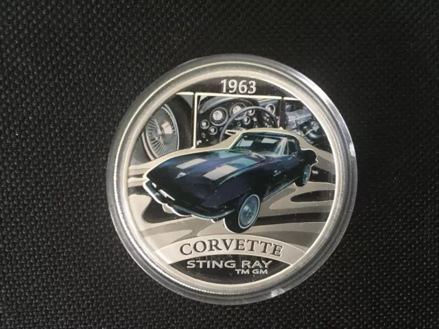 2006 Perth Mint 1 oz 999 Silver Coin 1 Dollar Tuvalu Corvette Stingray Limited