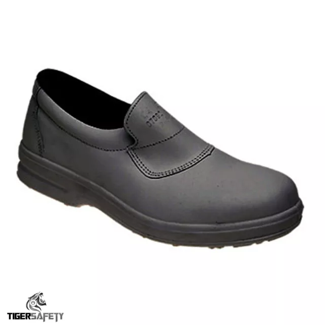 Toesavers 3455 S1 Src Femme Cuir Noir à Enfiler Acier Bout Coqué Sécurité Shoes
