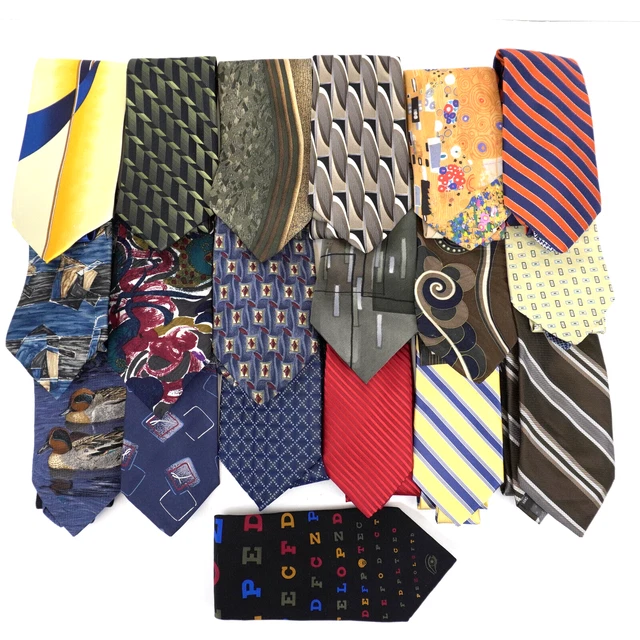 Dress Suit Ties Lot of 19 Mens Ready for Wear or Resale Assorted Brands & Prints