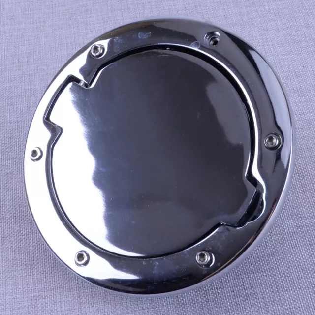 Chrome Fuel Door Gas Lid Tank Cap Cover Fit For Jeep Wrangler JK 2007-2017