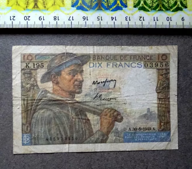 (FR1.1),   Billet de banque , 10 Francs , Année : 1949 .