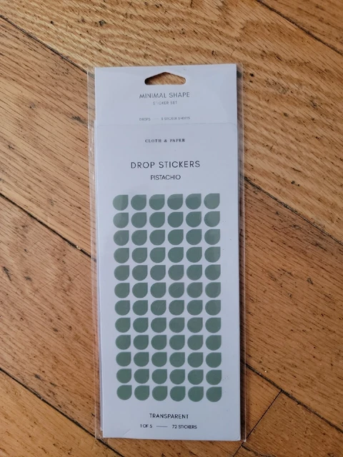 Cloth & Paper Drop Stickers - Pistachio