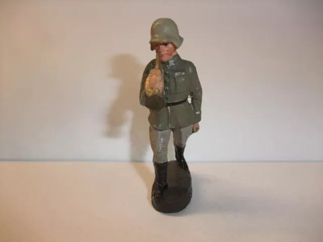 d2 alte Massefigur Lineol Elastolin Figur Wehrmacht 2. Wk Musiker mit Trompete