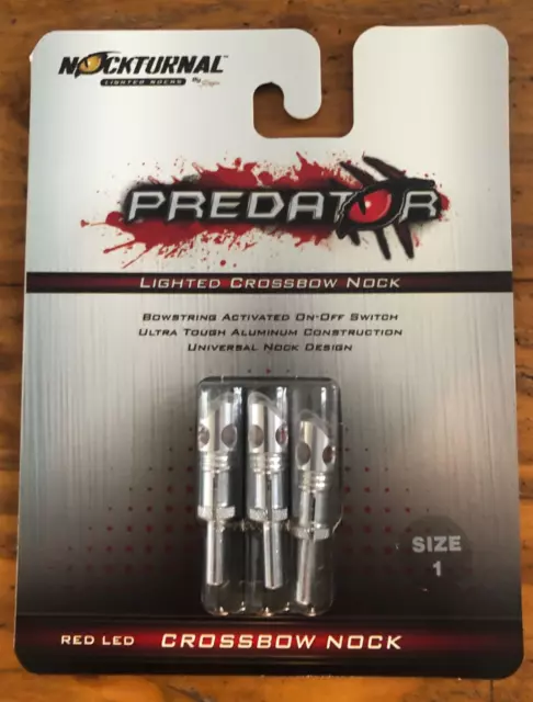 Nockturnal Predator Lighted Crossbow Nock Size 1-Red Led-Nt722 - New
