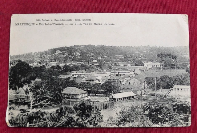 VINTAGE  FORT-DE-FRANCE MARTINQUE La Ville Vue du Morne Pichevin POSTCARD