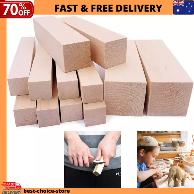 Pack Of 4, Basswood Carving Wood Block Craft Turning Wood Blank 2