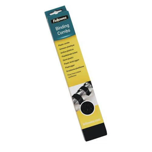 32MM Fellowes 21 Ring Plastic Polyvinyl Chloride Oval Binding Combs Black 50pk