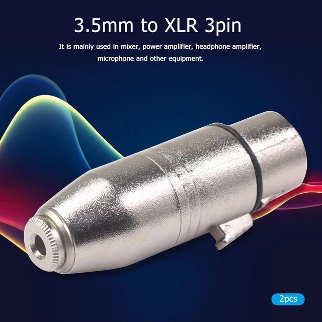 3.5mm Stereo Female to XLR 3pin Female Audio Adapter Connector (2pcs)