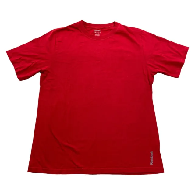 Reebok T-Shirt Herren M Rot Play Dry Shirt Sportshirt kurzarm Baumwolle