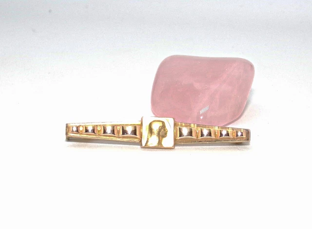 Broche Vintage Années 1930 - Motif Marguerite Avec Pierres Centrale - Occasion