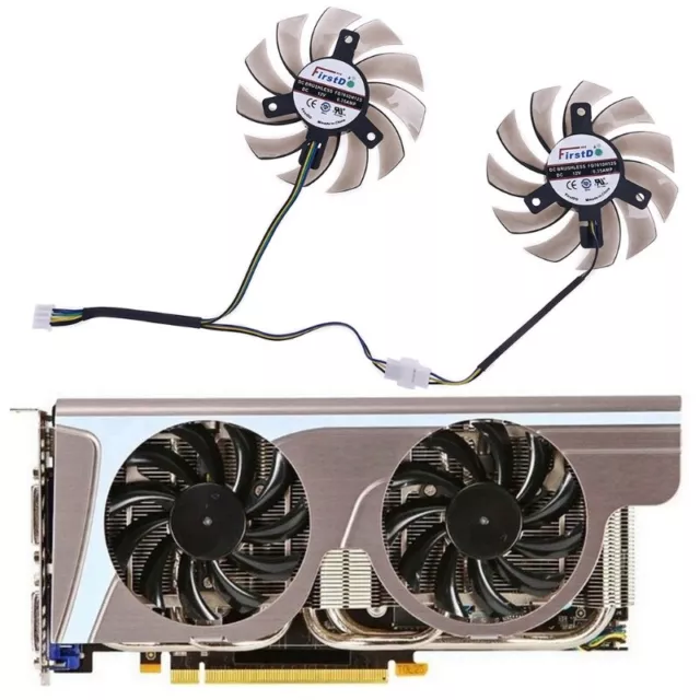 1 Pair FD7010H12S 75mm 4Pin Fan for GTX R6870 R6790 Graphics Card