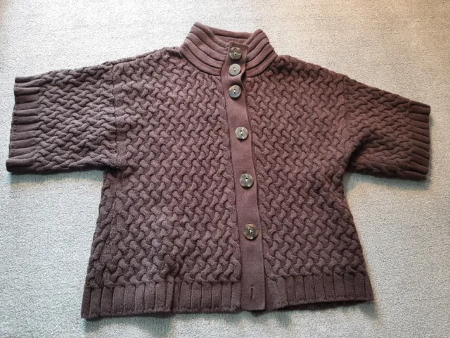 Style & Co Womens Sweater Large L Brown Short Sleeve
