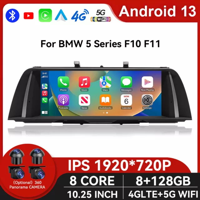 10,25" Android 13 Autoradio 8+128GB GPS Navi WIFI 4G DSP für BMW 5er F10/F11 CIC