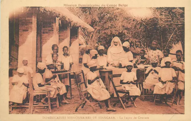 Belgian Congo dominican missions at Niangara sewing school lesson
