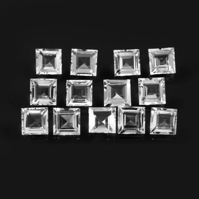 Natural Crystal Quartz Faceted Cut Square Shape Loose Gemstone Making Jewelry