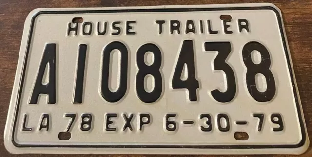 1978 1979 Louisiana House Trailer License Plate A108438