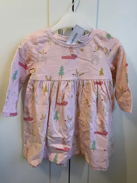 Blue zoo Baby Girls Reindeer Christmas Print Dress - size 6 - 9 months - BNWTGS
