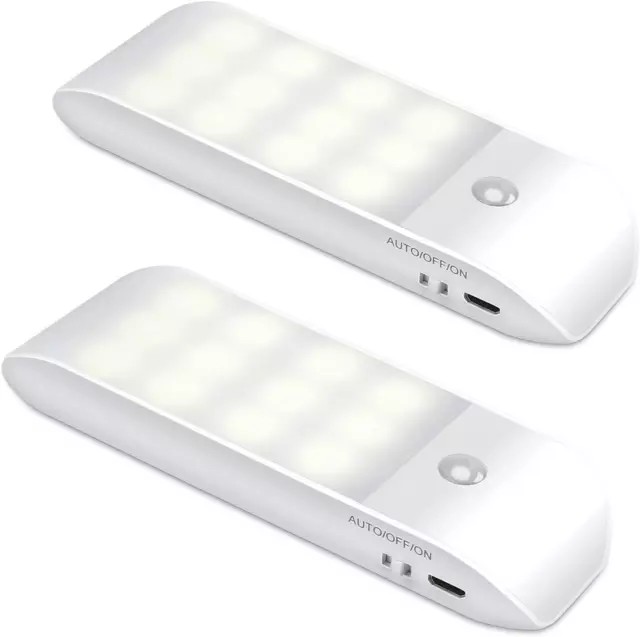 Luce Armadio LED [2 Pezzi], Luce Ricaricabile USB Con Sensore Di Movimento, AUTO