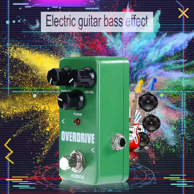 KOKKO Portable Guitar Effect Pedal Distortion Overdrive 9V Adapter Accessories #