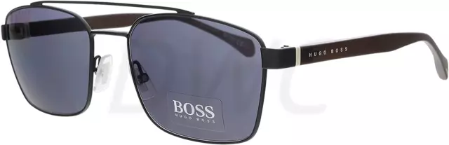 Hugo Boss 1117/S 003IR Men's Matte Black/Grey Lenses Pilot Sunglasses