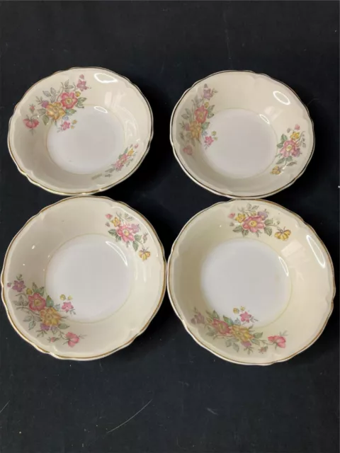 4) Edwin Knowles  Bouquet    Dessert Bowls    Floral  Vgc