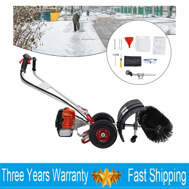52cc Gas Power 2.5hp Sweeper Broom Driveway Turf Grass Cleaning Sweeping US
