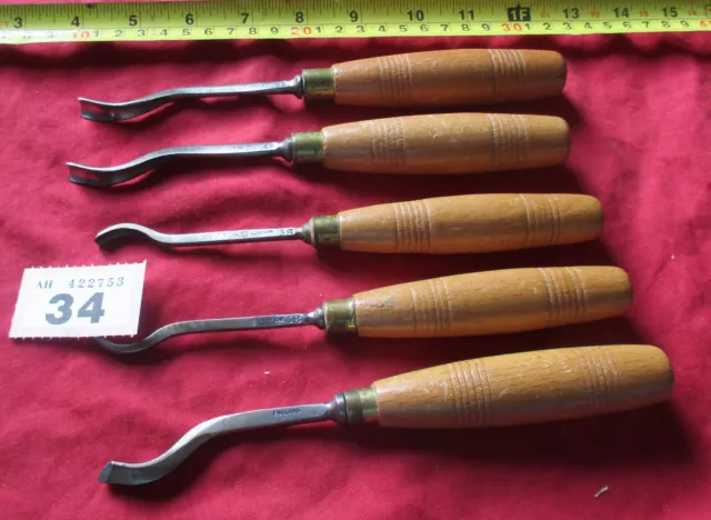 Pfeil Swiss Made - Wood Carving Gouge set of 5 great condition (setC)