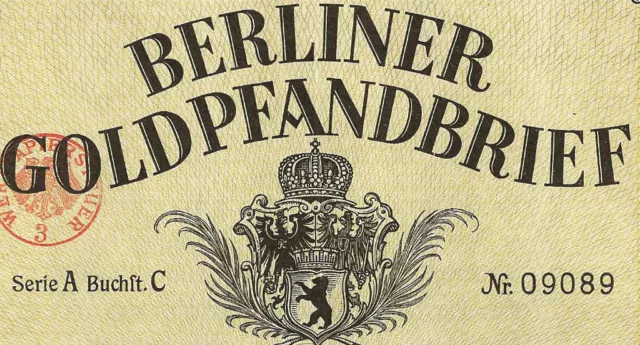 Berliner Pfandbrief-Amt Berlin verschiedene Gold Pf. 1924 bis 1935 Bank Anleihe