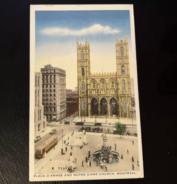 PLACE D’ARMES NOTRE Dame Church Montreal Quebec Canada Post Card White ...