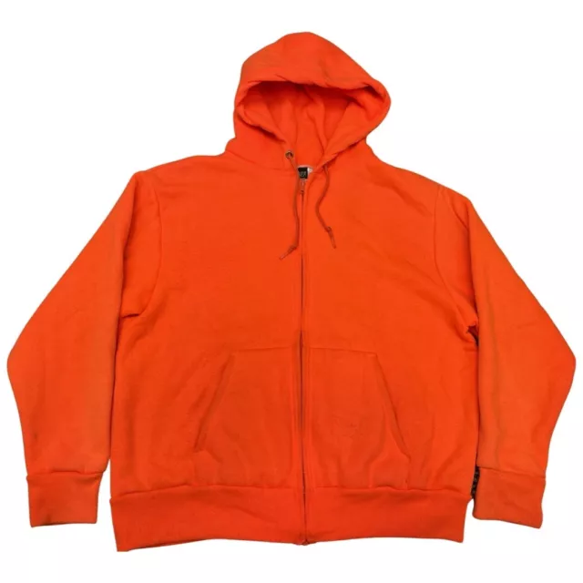 Camber Orange Vintage XL Full Zip Hoodie Waffle Lined Pocket Thermal Sweatshirt